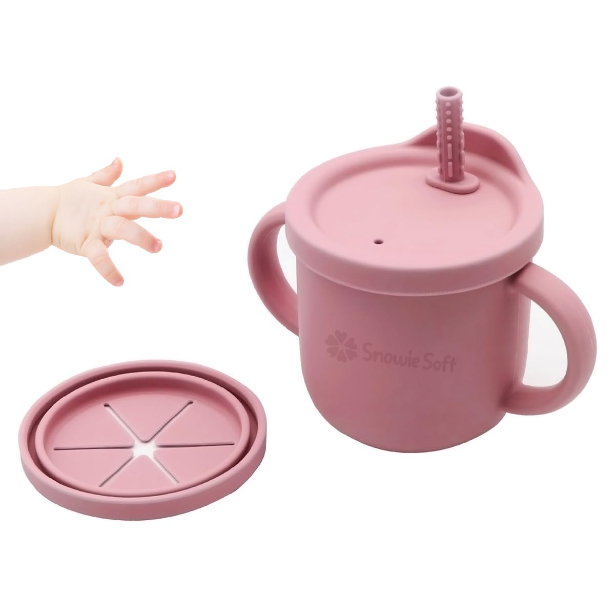 SNOWIE SOFT Silicone Sippy Cup with Straw Baby Cup Silicone Training Cup with 2 in 1 Lid, with Teether Straw & Draining Lid, BPA-Free, Spill Proof Non-Slip Baby Straw Cups 6-12 Months Toddlers 250ml SNOWIE SOFT Silicone Sippy Cup with Straw Baby Cup Silicone Training Cup with 2 in 1 Lid, with Teether Straw & Draining Lid, BPA-Free, Spill Proof Non-Slip Baby Straw Cups 6-12 Months Toddlers 250ml
